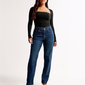 Abercrombie Curve Love 90s Straight Mid Rise